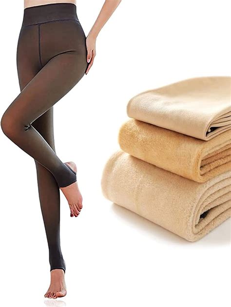 nude fleece tights|FLORENCE IISA Winter Fleece Lined Tights for Women Warm。